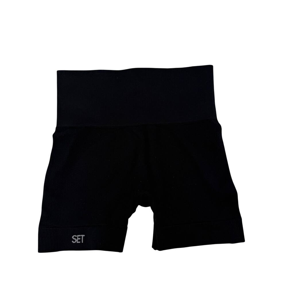 SET ACTIVE Seamless High-Waisted Biker Shorts Black Workout Bike Shorts Size XS